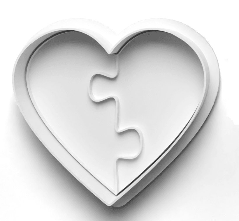 Cookie cutter Valentijn puzzel hart.